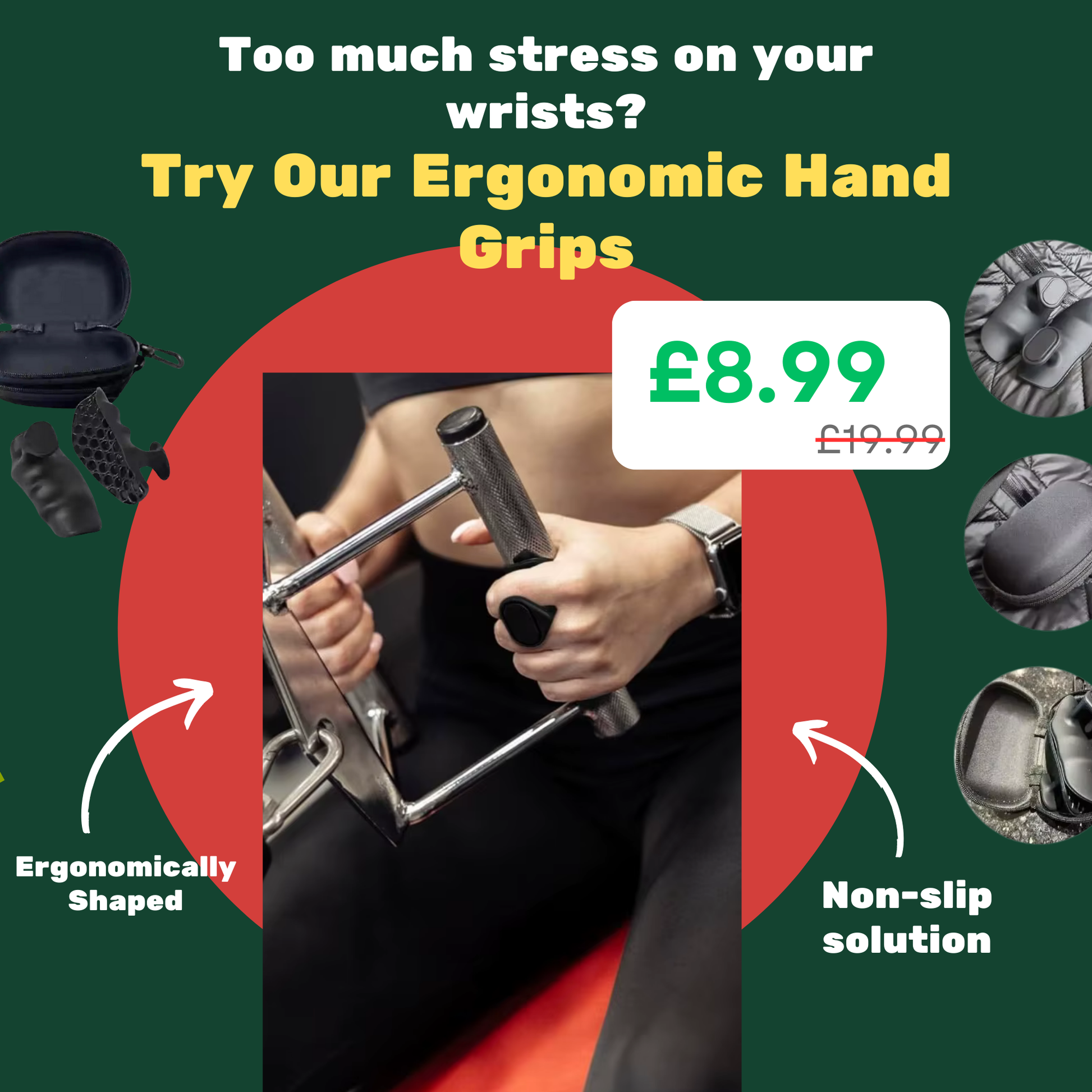 Ergonomic Weight Lifting Hand Grips - Ravar