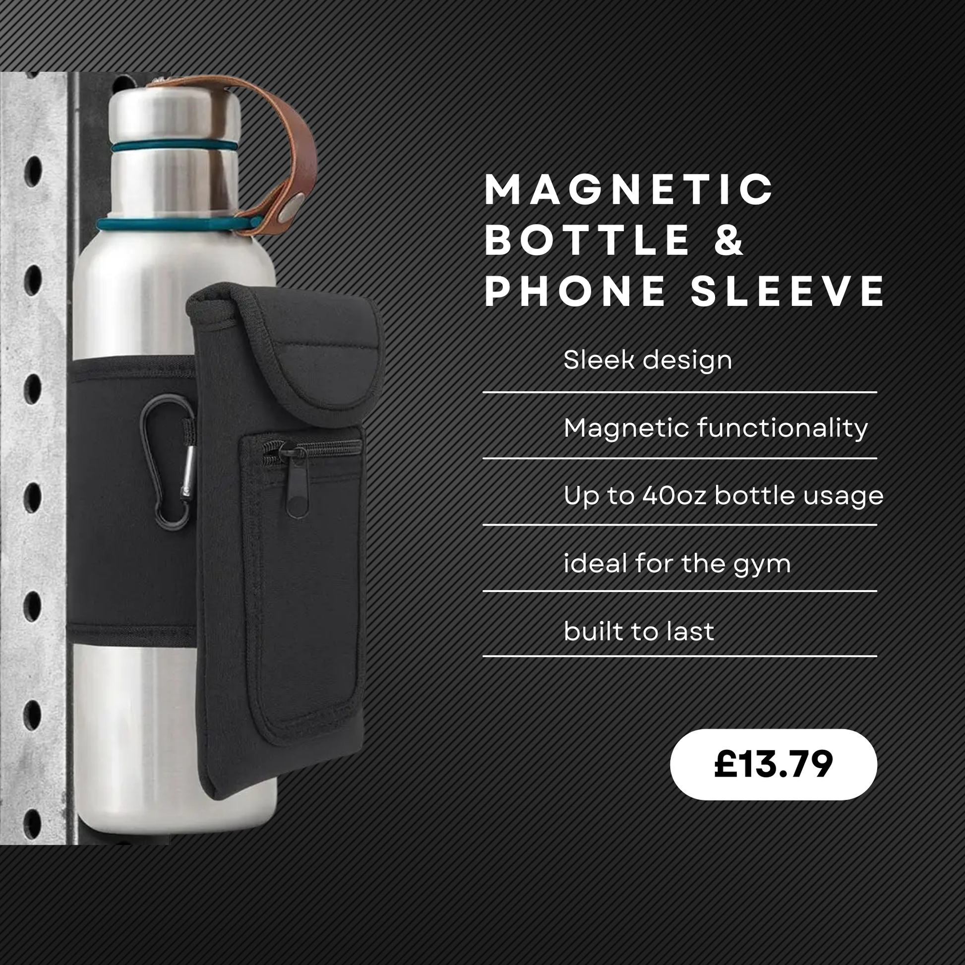 Magnetic Neoprene Water Bottle Sleeve - Gym & Outdoor Essential - Ravar