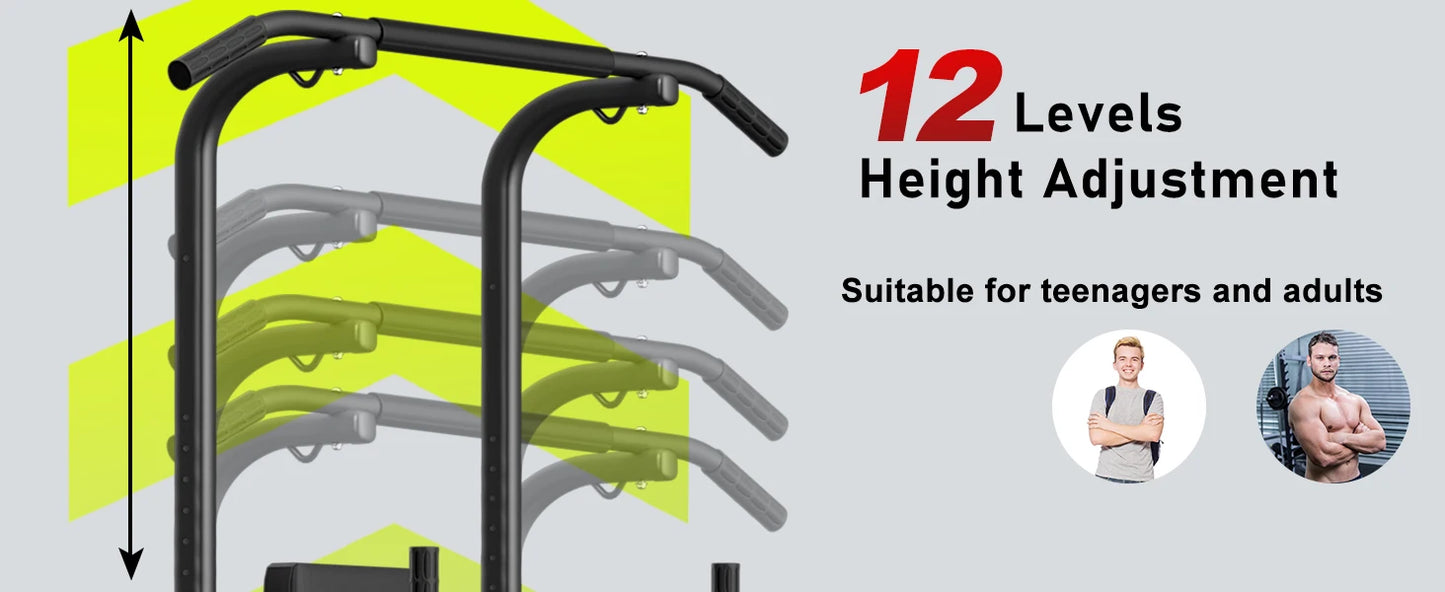 Power Tower Dip Station Pull Up Bar Multi Function Power Tower Push Up Workout Abdominal Exercise for Home Gym Strength Training