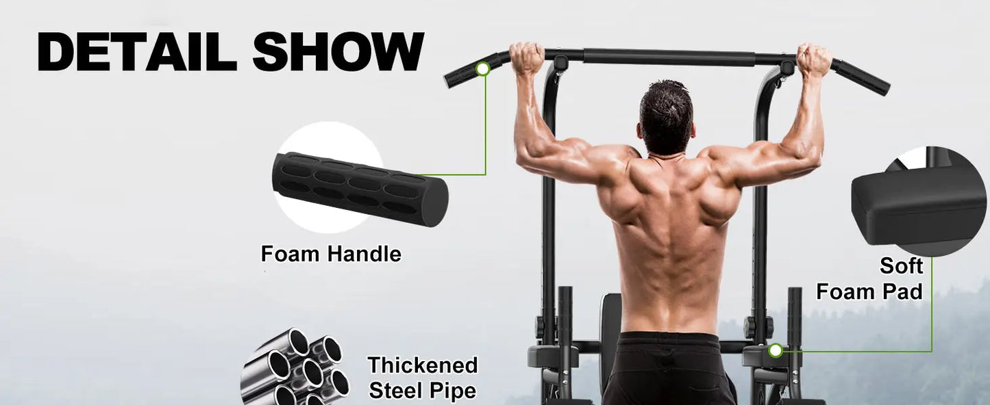 Power Tower Dip Station Pull Up Bar Multi Function Power Tower Push Up Workout Abdominal Exercise for Home Gym Strength Training