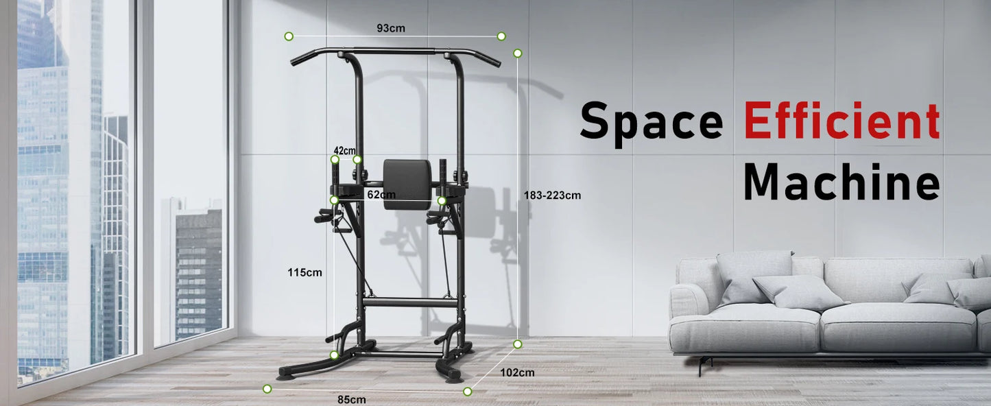 Power Tower Dip Station Pull Up Bar Multi Function Power Tower Push Up Workout Abdominal Exercise for Home Gym Strength Training