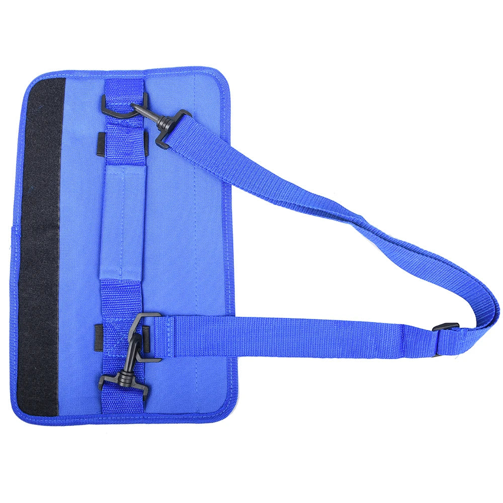 Blue bag with a strap on a white background