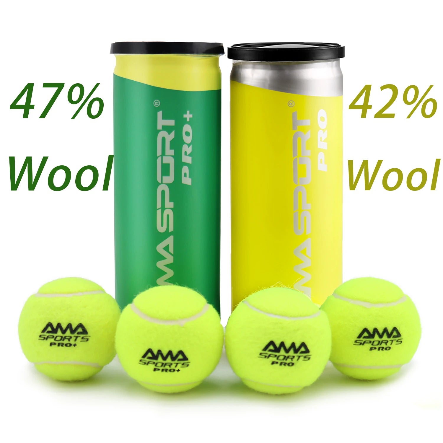 AMASPORT Padel Tennis Ball Packed in Pressurized Tubes Wool Needle Felt IPF Approval High Quality Balls Padel Accessories - Ravar