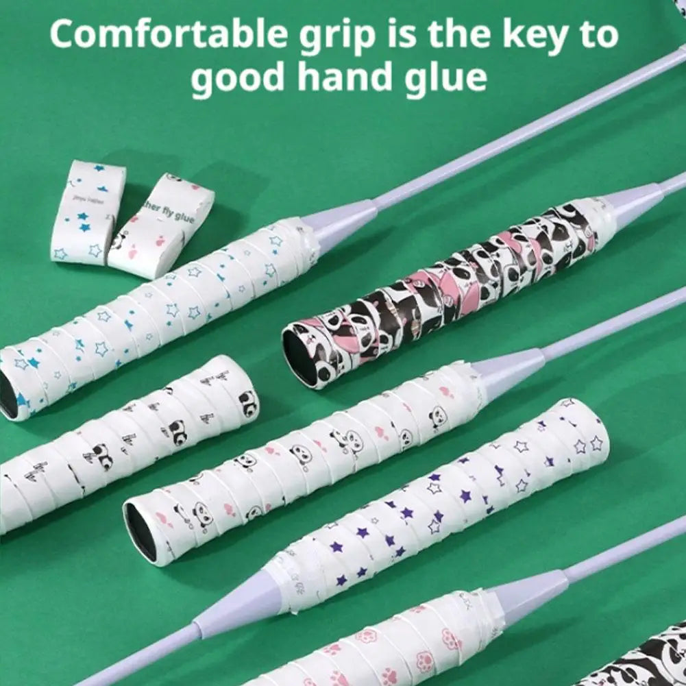 Cartoon Cat Paw/Panda Racket Grip – Sweat-Absorbent PU Handle for Badminton, Tennis & Fishing Rods - Ravar
