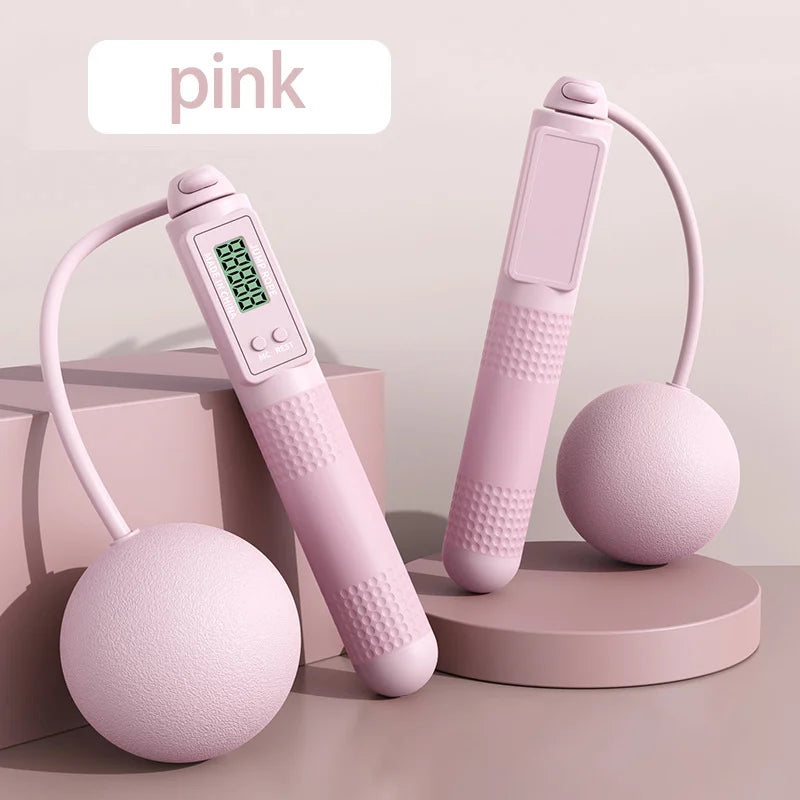 Cordless Weighted Jump Rope with Counter – Tangle-Free Fitness Skipping Rope (Blue) - Ravar