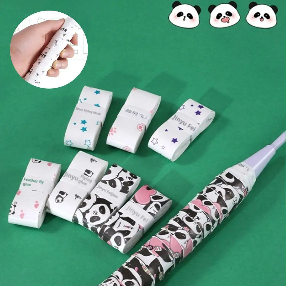 Cartoon Cat Paw/Panda Racket Grip – Sweat-Absorbent PU Handle for Badminton, Tennis & Fishing Rods - Ravar