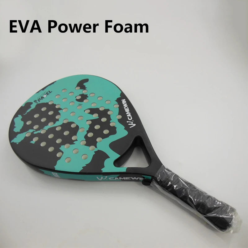Camewin Carbon Fibre Padel Racket for Beginners – Lightweight Training Paddle with Green Design - Ravar