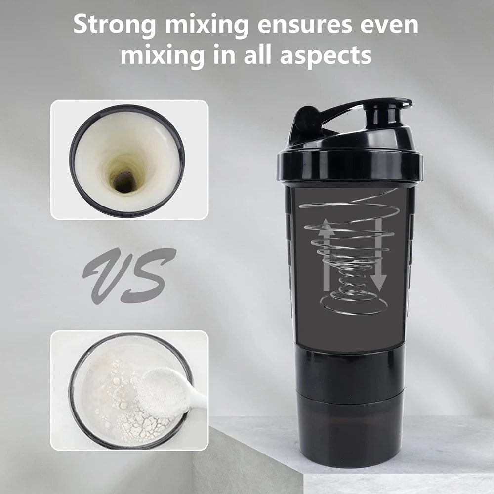 3-Layer Shaker Protein Bottle – The Ultimate Mixing Companion for Your Fitness Journey - Ravar