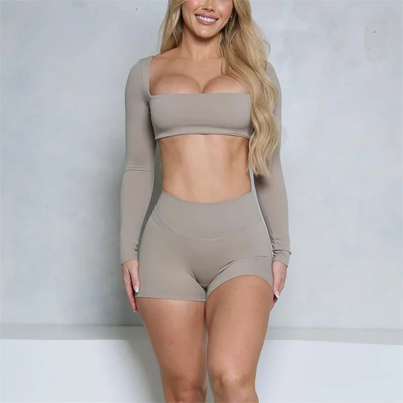 Women’s Long Sleeve Yoga & Gym Set – Two Piece