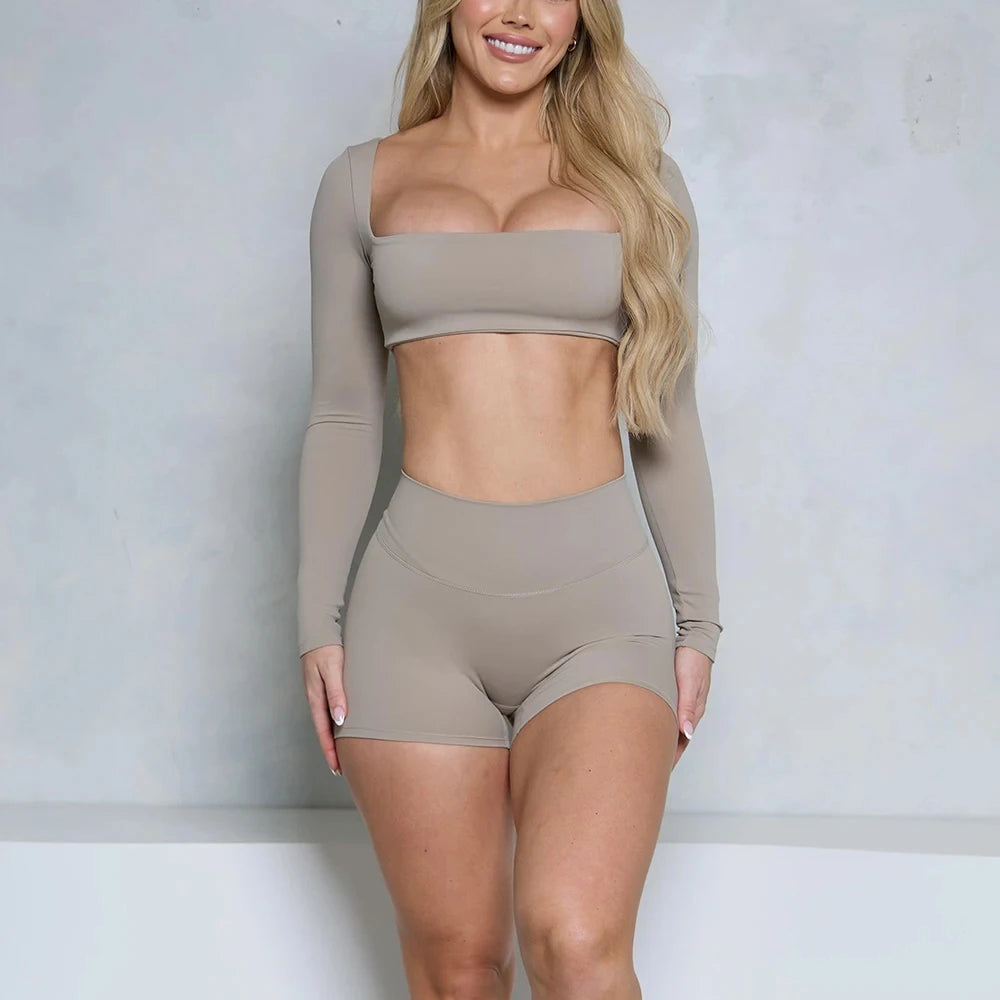 Womens Two-Piece long Sleeve Gym Set
