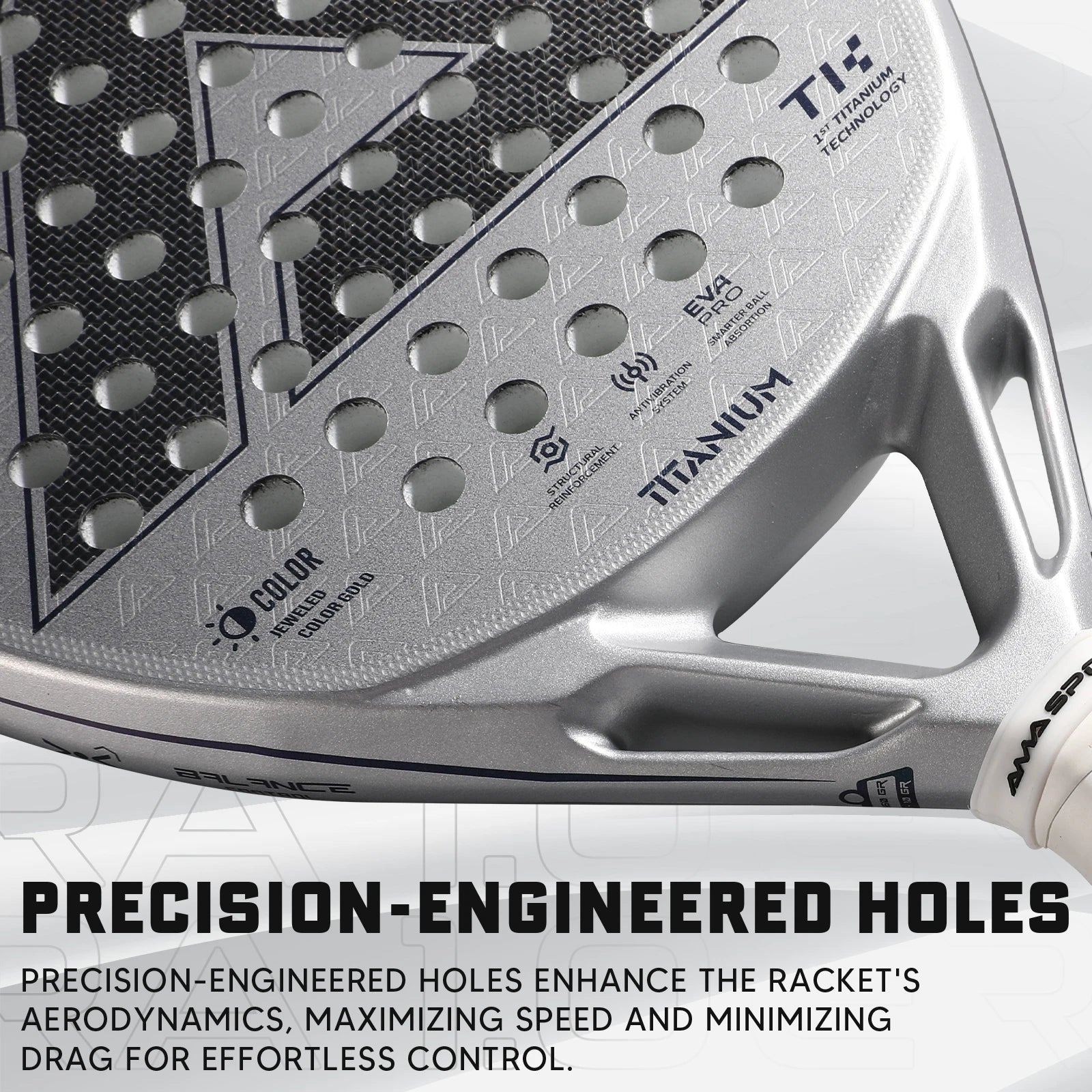 AMA Sport JP93-Ti Diamond Padel Racket – EVA Memory Core for Power & Control - Ravar