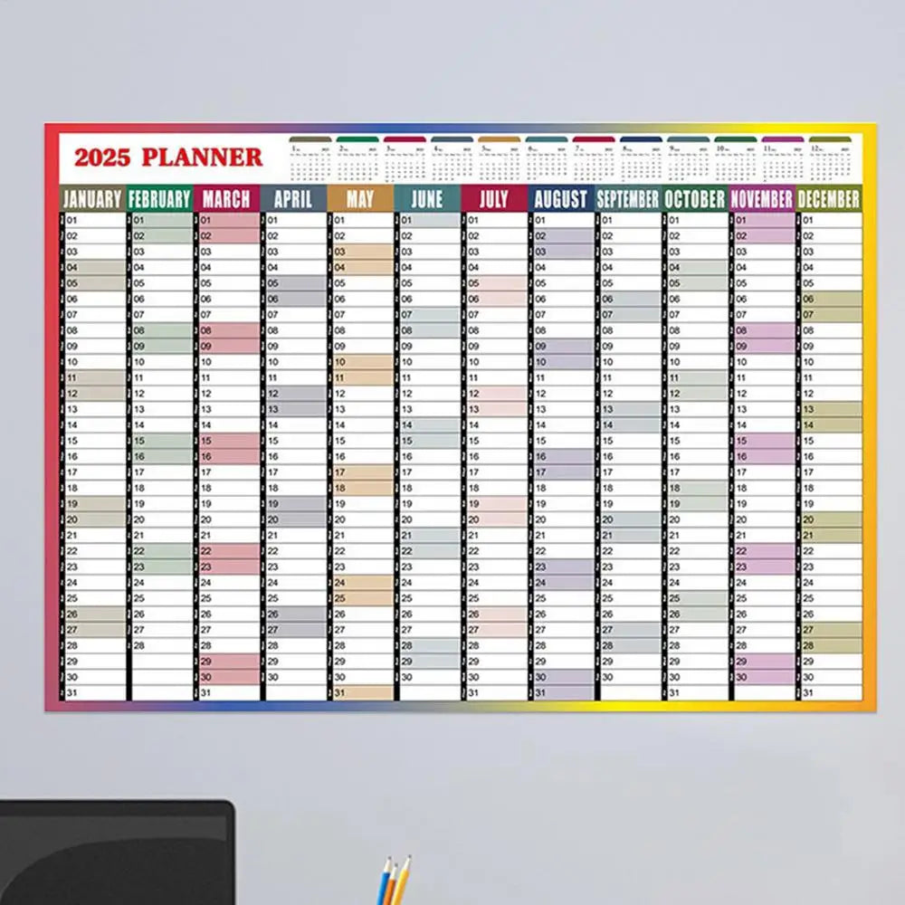 2025 Yearly Wall Calendar Annual Planner Home Decoration Desk Accessories Home Schedule Organizer 12 Months 365 Days Calendar - Ravar