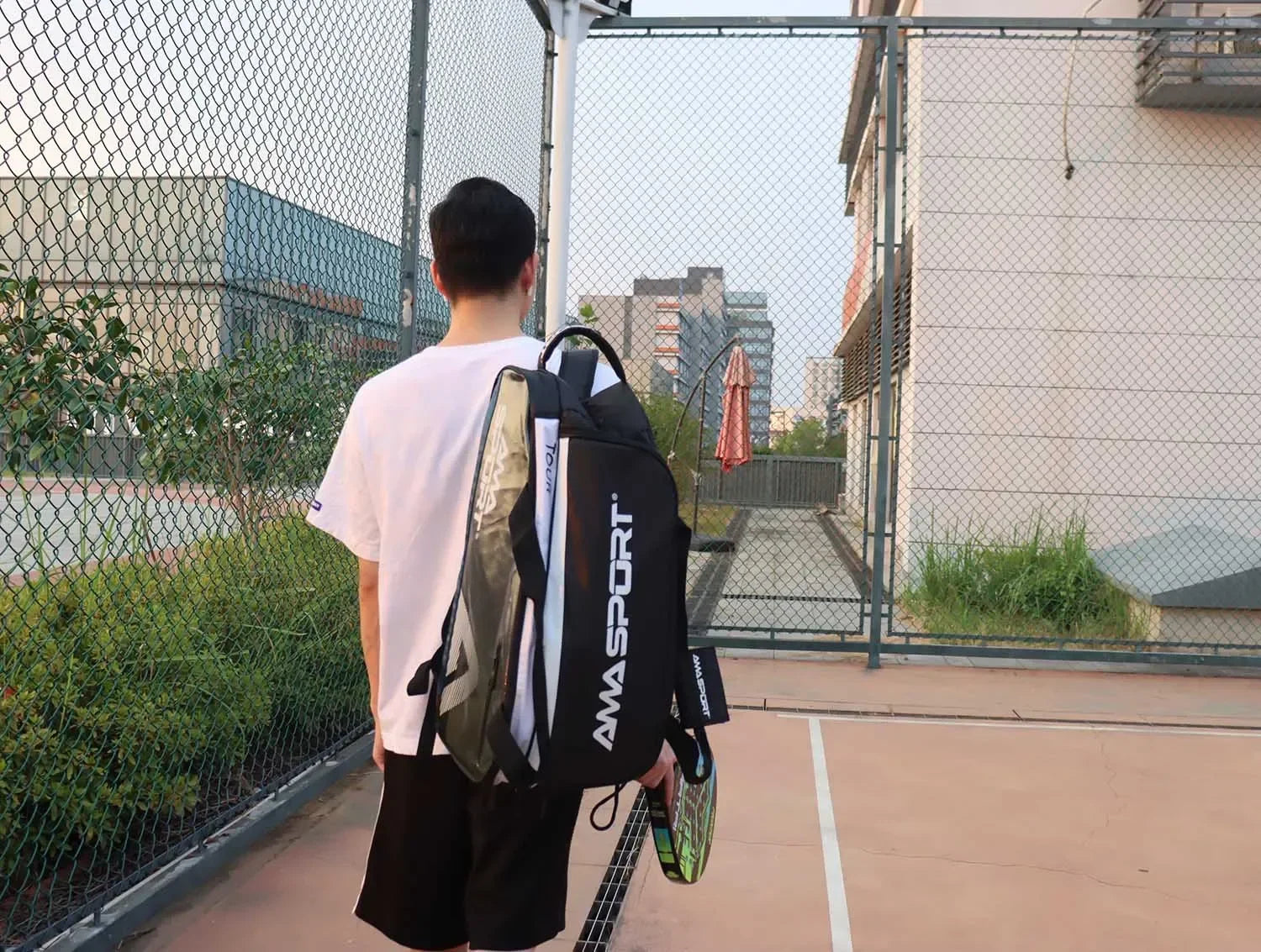 AMA Sport Waterproof Padel / Tennis Bag – Large 50L PU Backpack for Rackets & Gear - Ravar