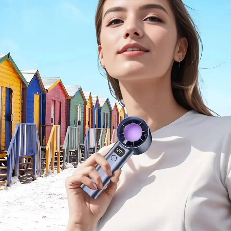New Portable Handheld Turbo Fan Adjustable Mini Personal Fan Battery Operated Electric Eyelash Fan 120 Wind Speeds - Ravar