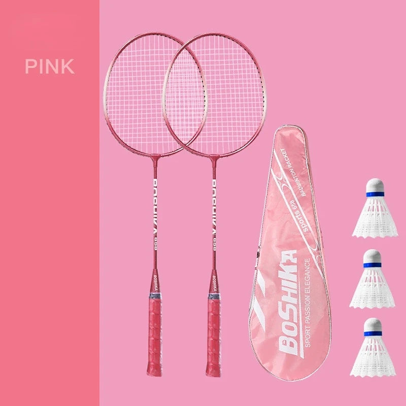 Beginner Badminton Racket Set – 2pcs Durable Alloy Rackets for Kids & Adults | Training & Leisure Play - Ravar