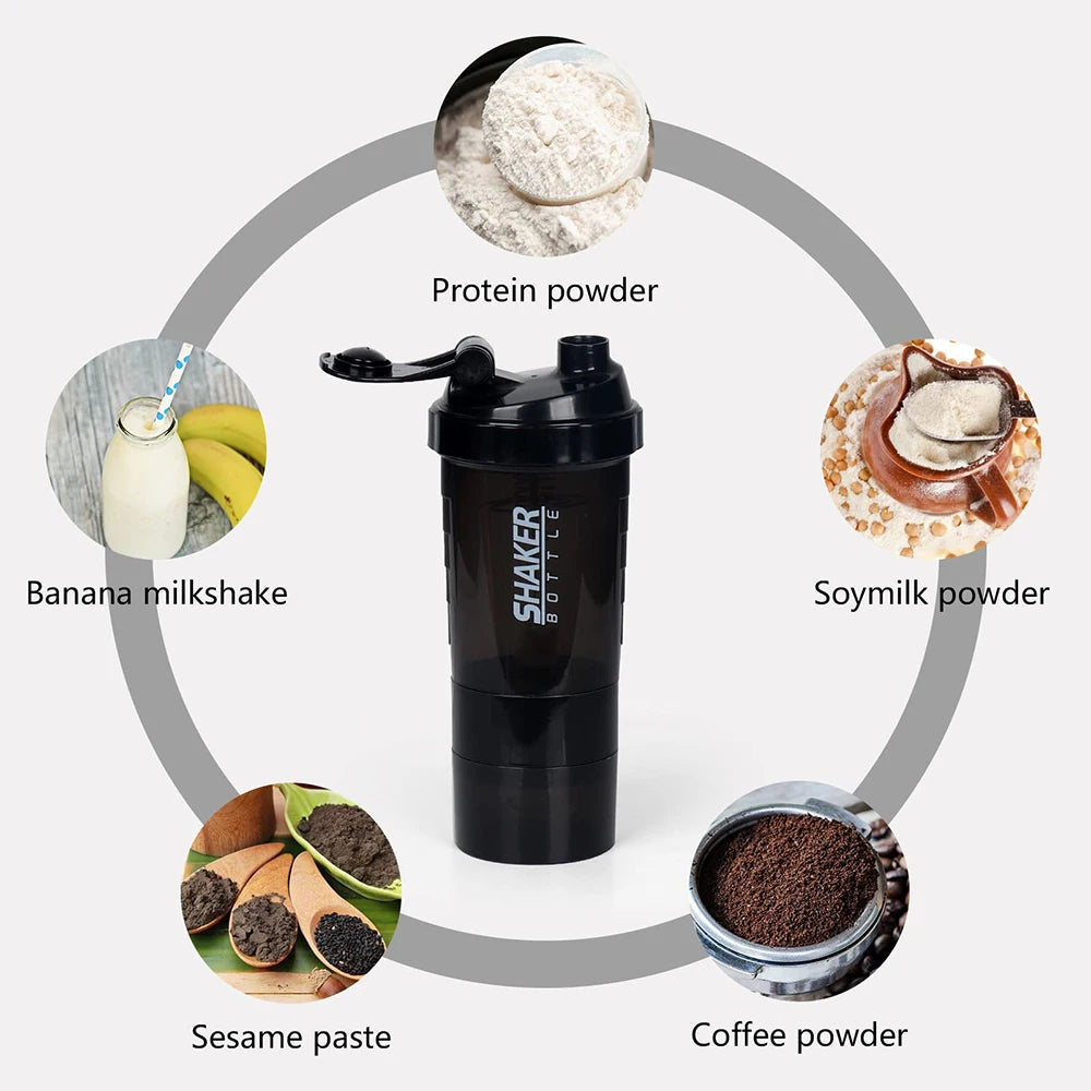 3-Layer Shaker Protein Bottle – The Ultimate Mixing Companion for Your Fitness Journey - Ravar