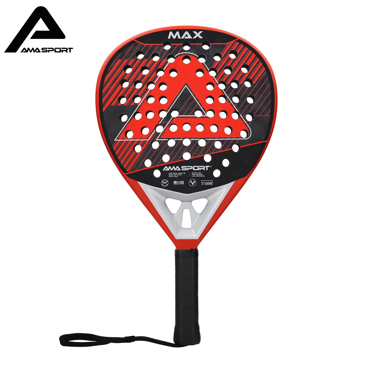 AMASPORT Padel Rackets 3K/12K/18K Carbon Fiber 3D Surface EVA Core High Balance Professional Paleta De Padel for Outdoor Sport - Ravar