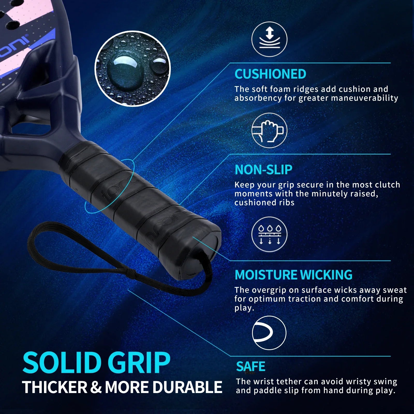 IANONI Carbon Fiber Padel Racket – Lightweight EVA Core for Power & Control - Ravar