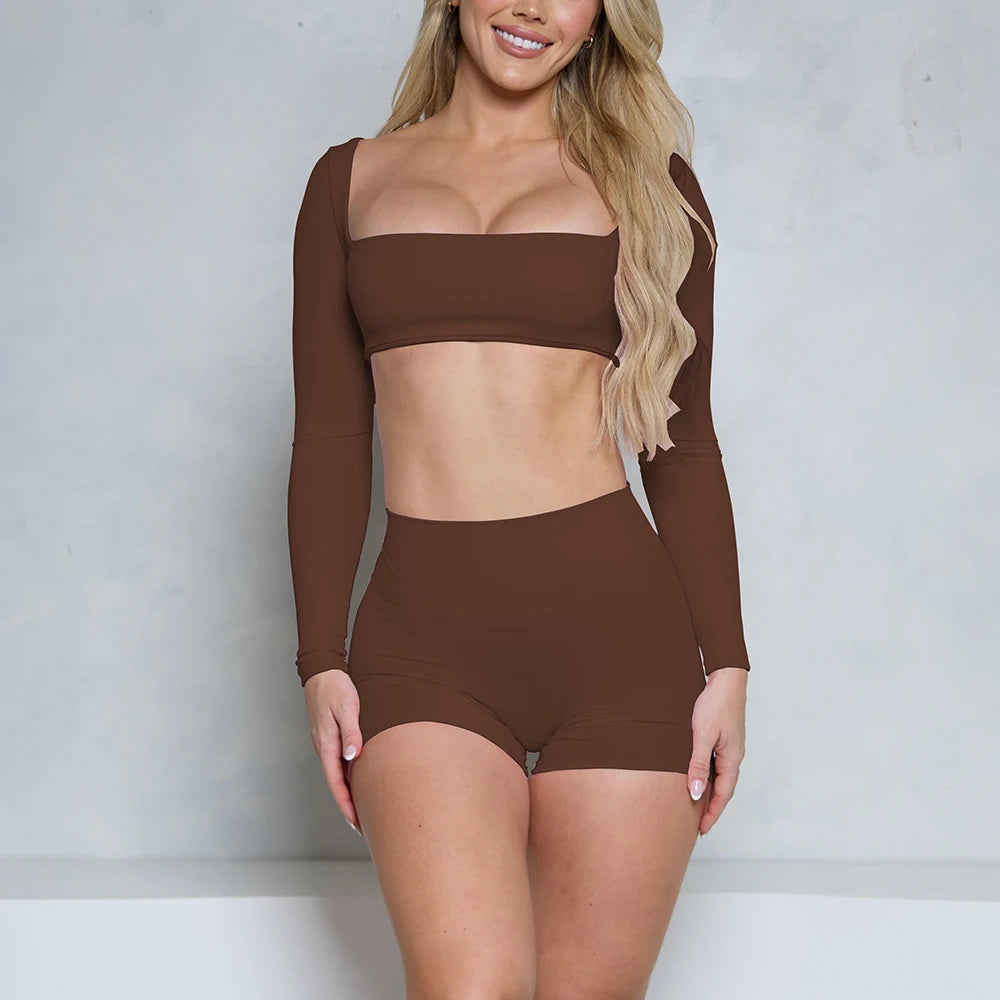 Womens Two-Piece long Sleeve Gym Set