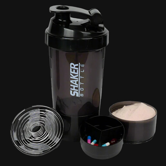 3-Layer Shaker Protein Bottle – The Ultimate Mixing Companion for Your Fitness Journey - Ravar