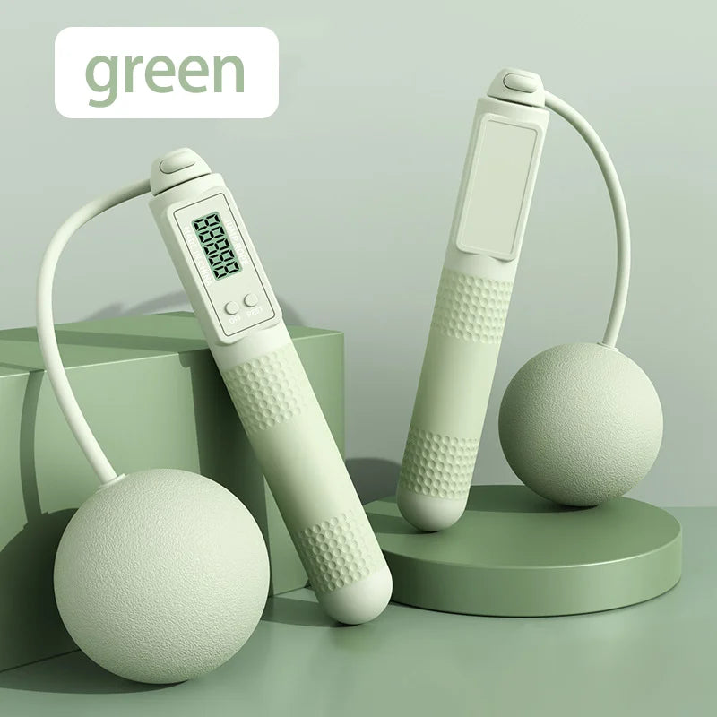 Cordless Weighted Jump Rope with Counter – Tangle-Free Fitness Skipping Rope (Blue) - Ravar