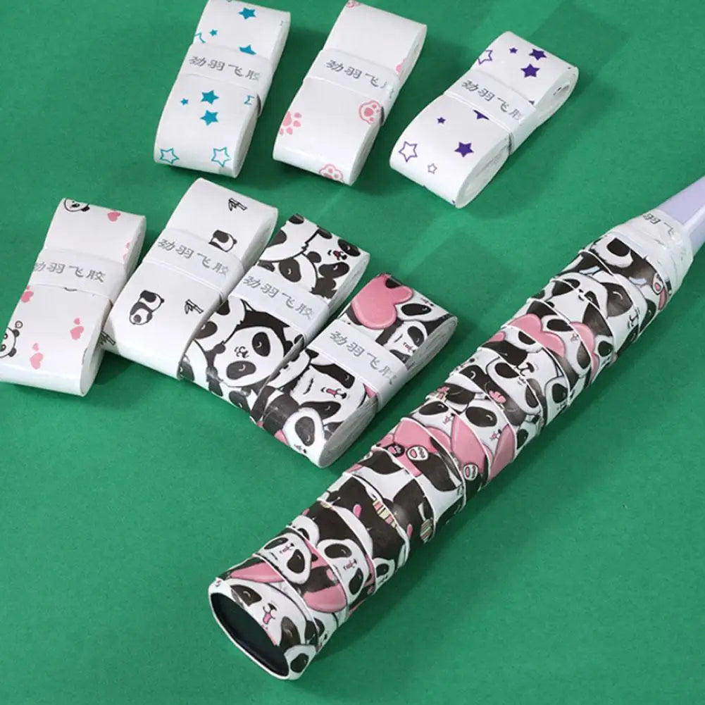 Cartoon Cat Paw/Panda Racket Grip – Sweat-Absorbent PU Handle for Badminton, Tennis & Fishing Rods - Ravar