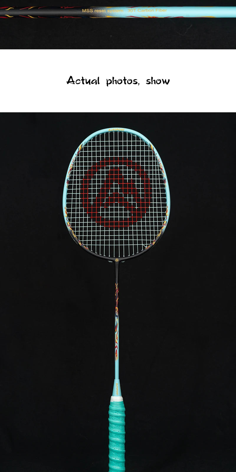 Badminton Racket – Carbon Fiber Offensive Racket for Adults & Teens | 22-27LBS Lightweight Pro Training Racket - Ravar