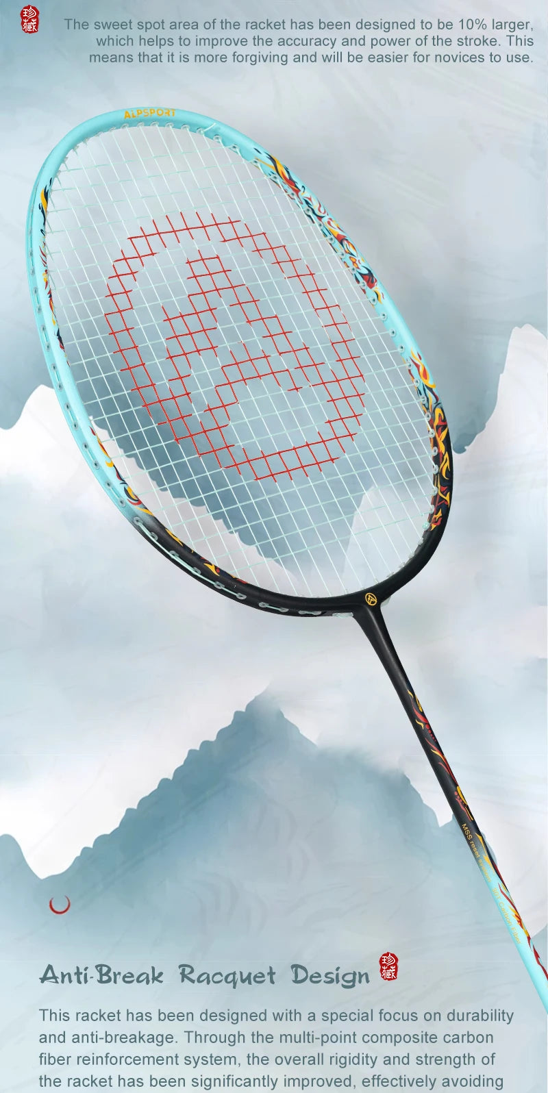 Badminton Racket – Carbon Fiber Offensive Racket for Adults & Teens | 22-27LBS Lightweight Pro Training Racket - Ravar