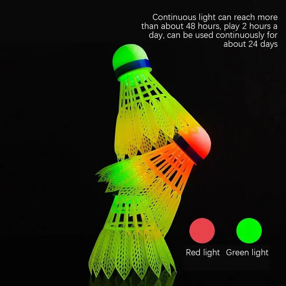 LED Glowing Badminton Shuttlecock Set (4-Pack) – Windproof, Durable, Night Play Ready - Ravar