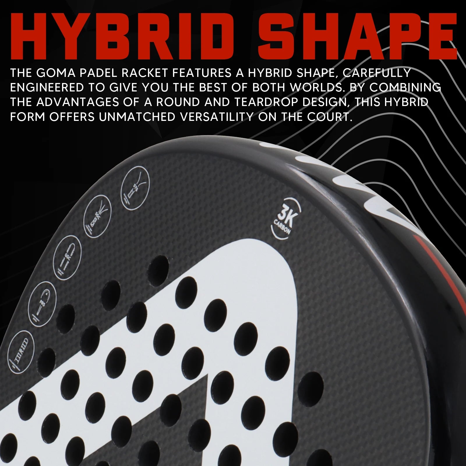 AMA Sport P42 Full Carbon Padel Racket – Rough Surface Power & Control Paddle - Ravar