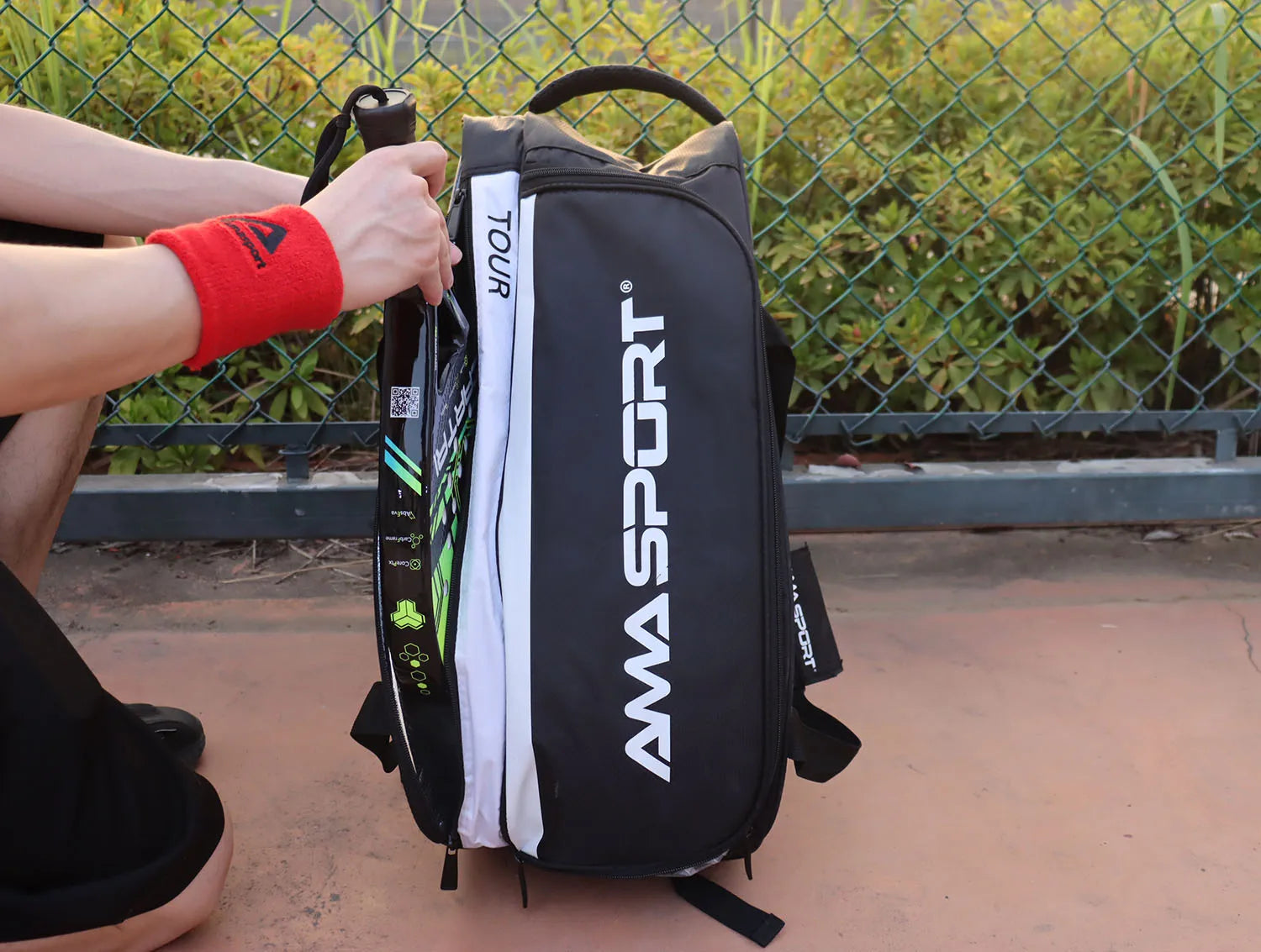 AMA Sport Waterproof Padel / Tennis Bag – Large 50L PU Backpack for Rackets & Gear - Ravar