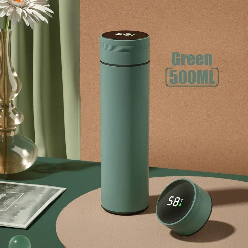 500ml Stainless Steel Insulated Water Bottle – Leak-Proof, Temp Display, 24hr Hot/Cold