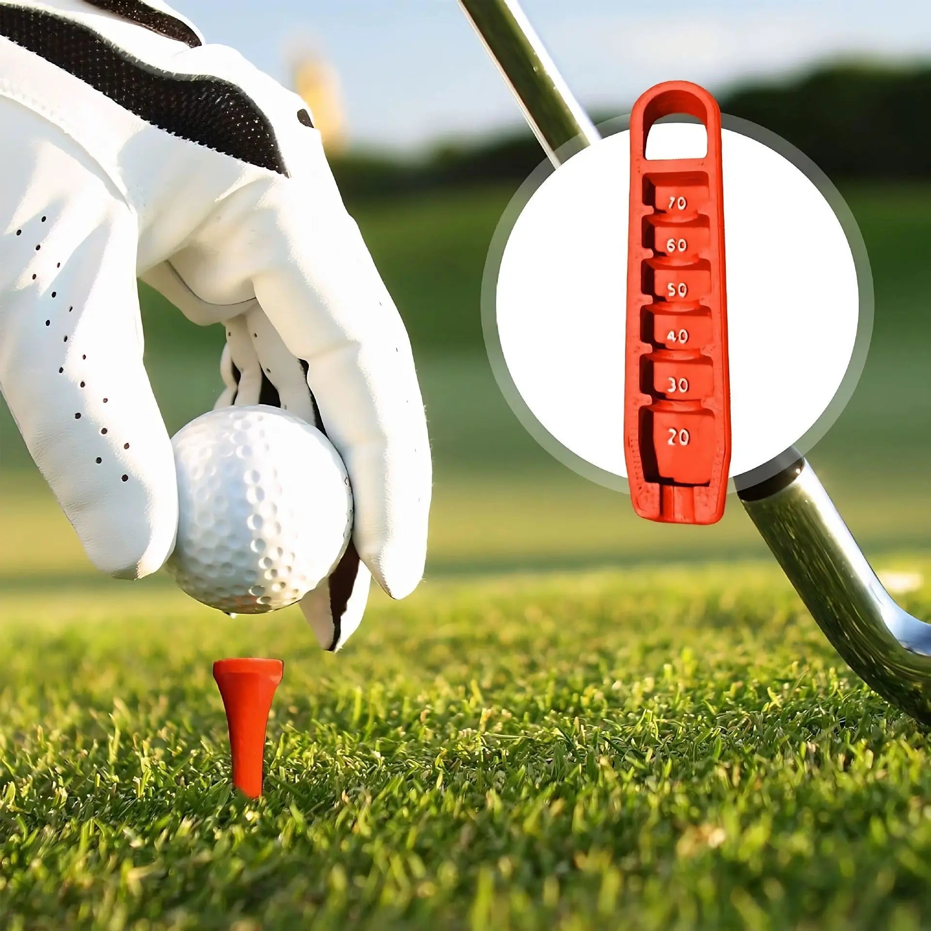 Golf Tee Height Elevator – 3D Printed Adjustable Gauge for Consistent Tee Placement (20–70mm) | Compact & Portable Tee Tool - Ravar