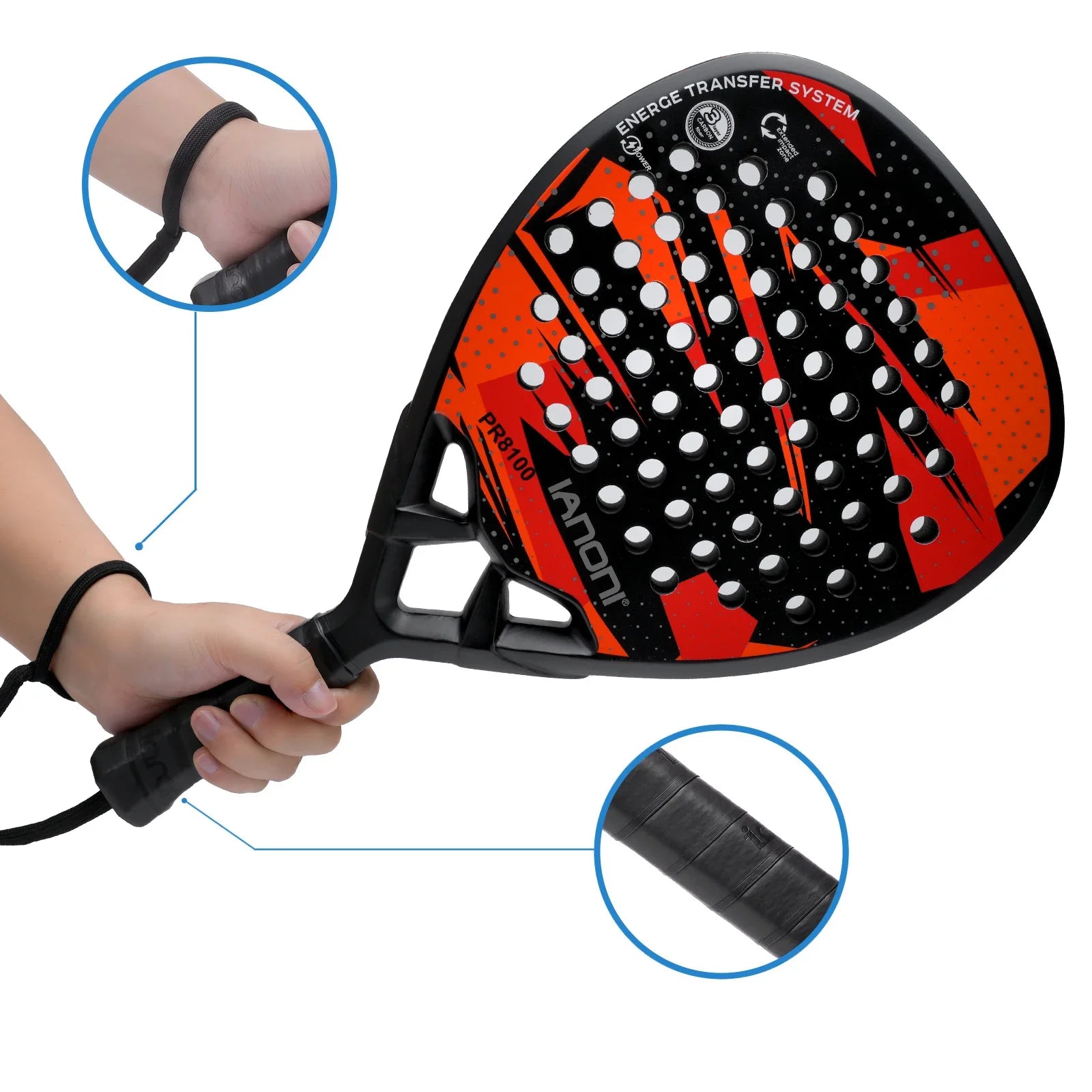 IANONI Carbon Fiber Padel Racket – Lightweight EVA Core for Power & Control - Ravar