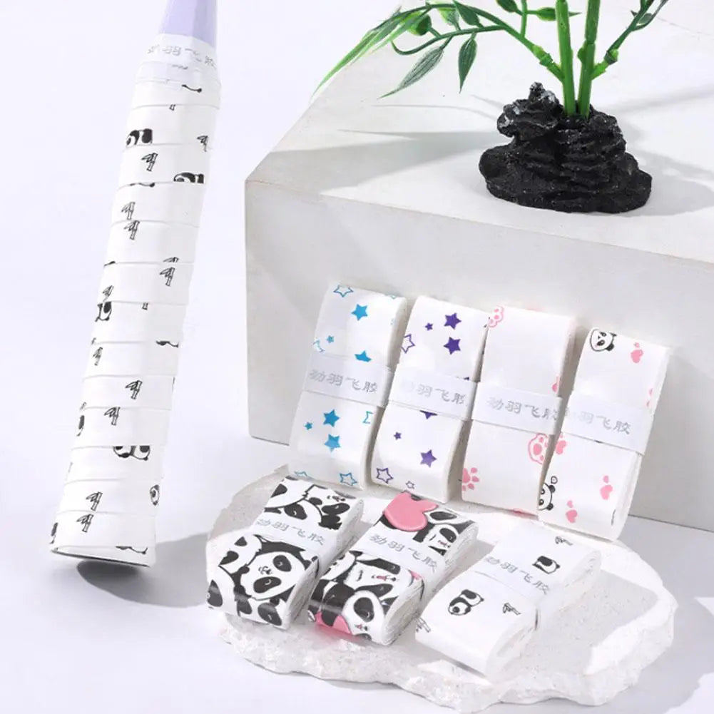 Cartoon Cat Paw/Panda Racket Grip – Sweat-Absorbent PU Handle for Badminton, Tennis & Fishing Rods - Ravar