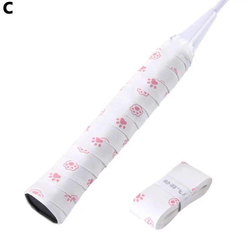 Cartoon Cat Paw/Panda Racket Grip – Sweat-Absorbent PU Handle for Badminton, Tennis & Fishing Rods - Ravar