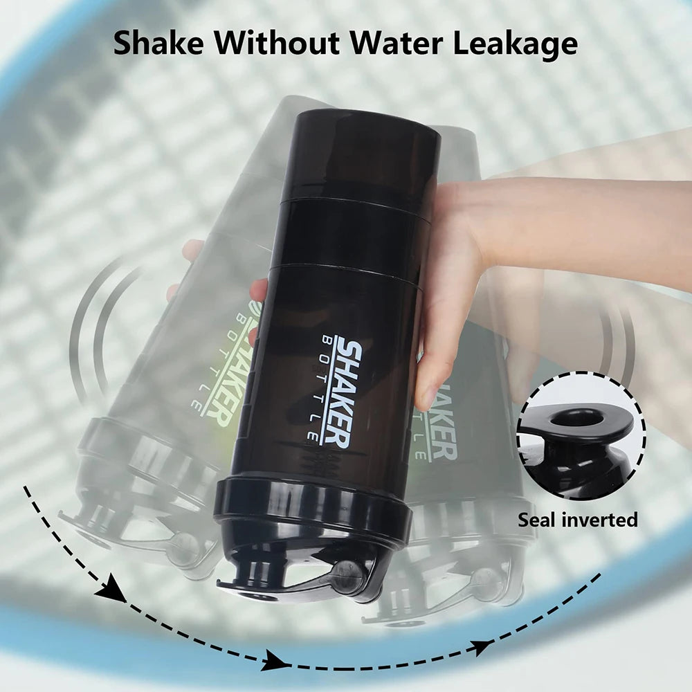 3-Layer Shaker Protein Bottle – The Ultimate Mixing Companion for Your Fitness Journey - Ravar