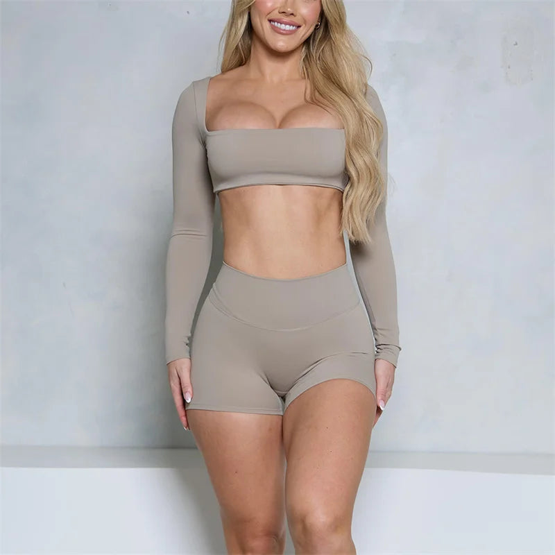 Womens Two-Piece long Sleeve Gym Set
