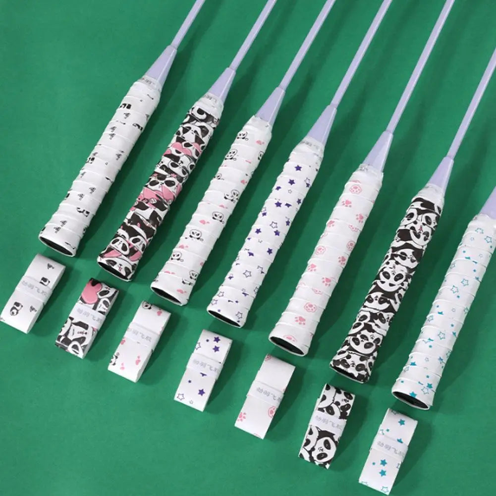 Cartoon Cat Paw/Panda Racket Grip – Sweat-Absorbent PU Handle for Badminton, Tennis & Fishing Rods - Ravar
