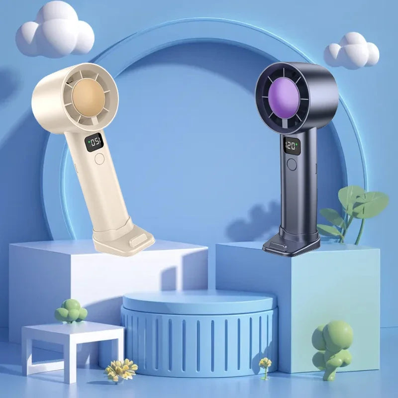 New Portable Handheld Turbo Fan Adjustable Mini Personal Fan Battery Operated Electric Eyelash Fan 120 Wind Speeds - Ravar