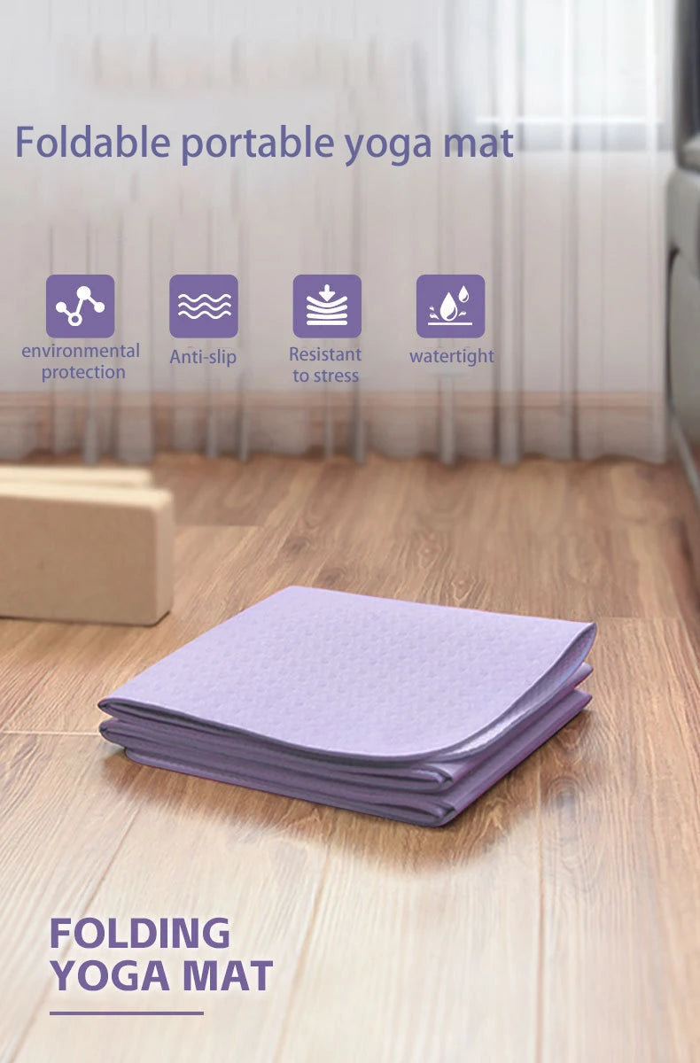 Foldable Yoga Mats Are Suitable for Travel Non-slip, Eco-friendly, Lightweight Folding Exercise Mats, Portable Home Gyms and Out - Ravar