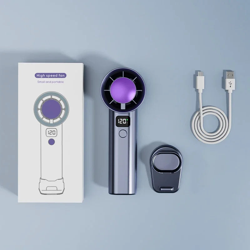 New Portable Handheld Turbo Fan Adjustable Mini Personal Fan Battery Operated Electric Eyelash Fan 120 Wind Speeds - Ravar