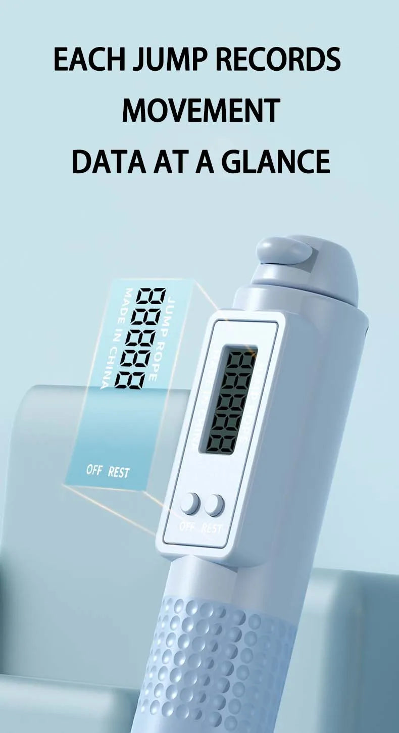 Cordless Weighted Jump Rope with Counter – Tangle-Free Fitness Skipping Rope (Blue) - Ravar