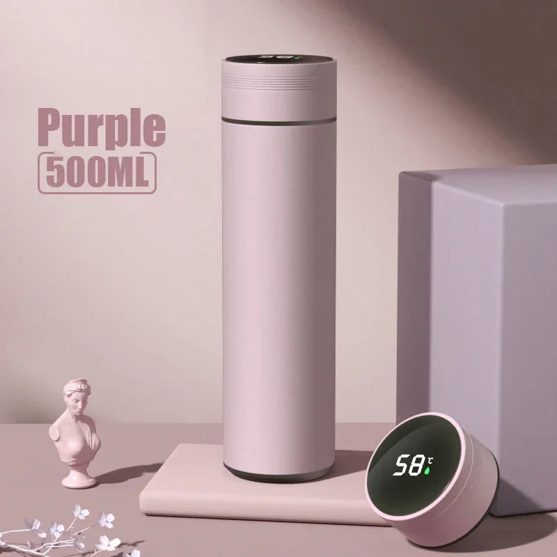 500ml Stainless Steel Insulated Water Bottle – Leak-Proof, Temp Display, 24hr Hot/Cold