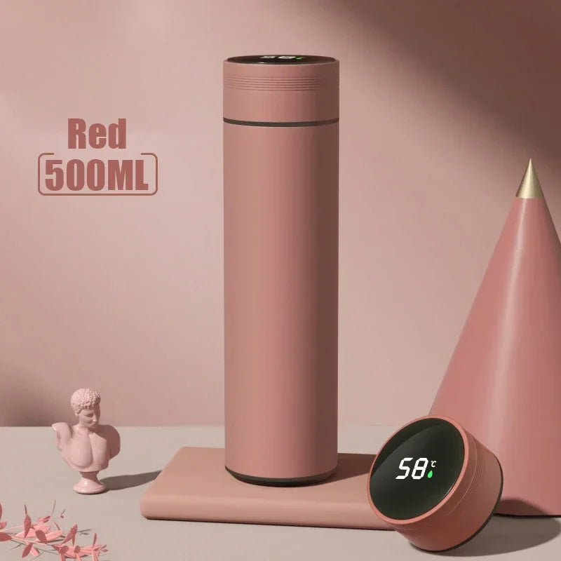 500ml Stainless Steel Insulated Water Bottle – Leak-Proof, Temp Display, 24hr Hot/Cold