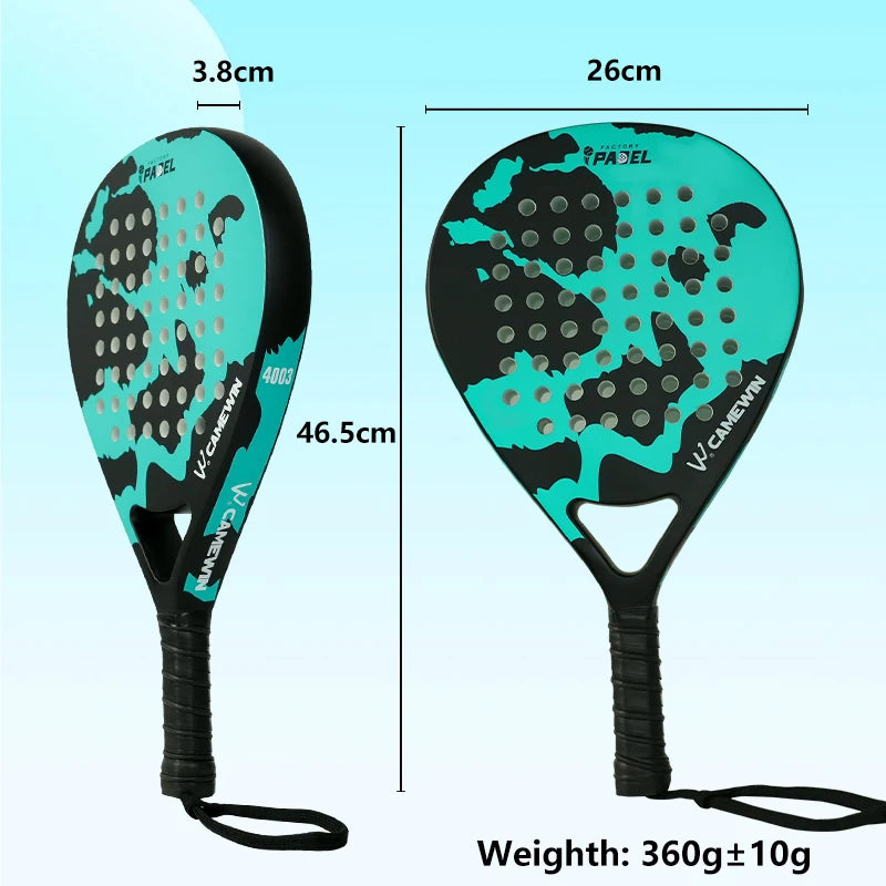 Camewin Carbon Fibre Padel Racket for Beginners – Lightweight Training Paddle with Green Design - Ravar