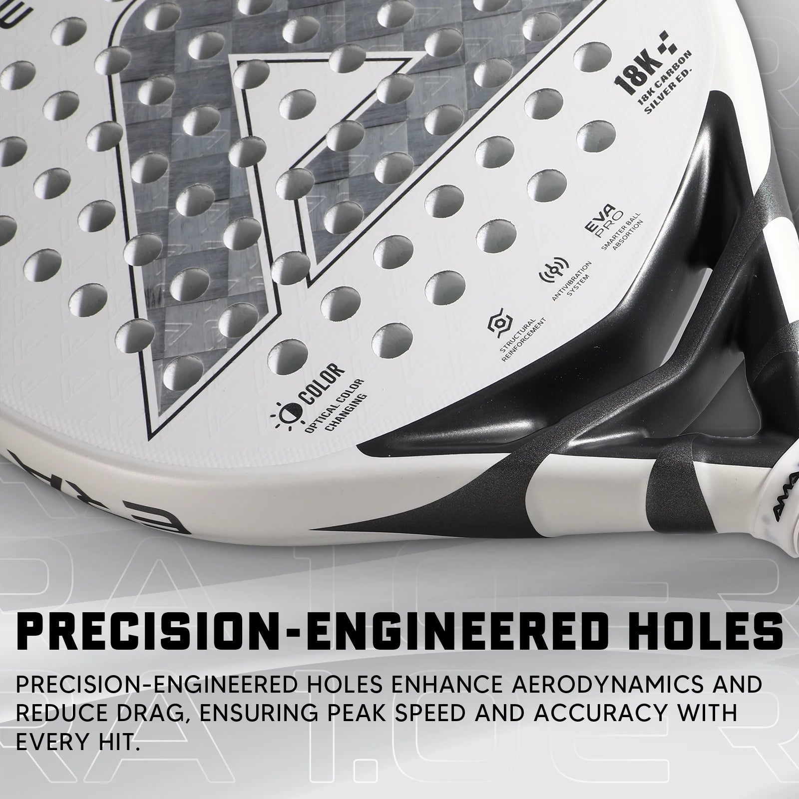 AMA Sport JP91 Padel Racket – 18K Carbon with Optical Color-Changing Surface - Ravar