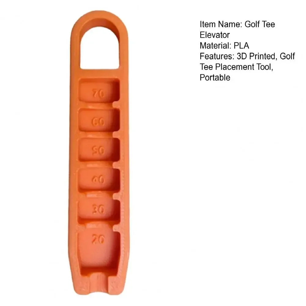 Golf Tee Height Elevator – 3D Printed Adjustable Gauge for Consistent Tee Placement (20–70mm) | Compact & Portable Tee Tool - Ravar