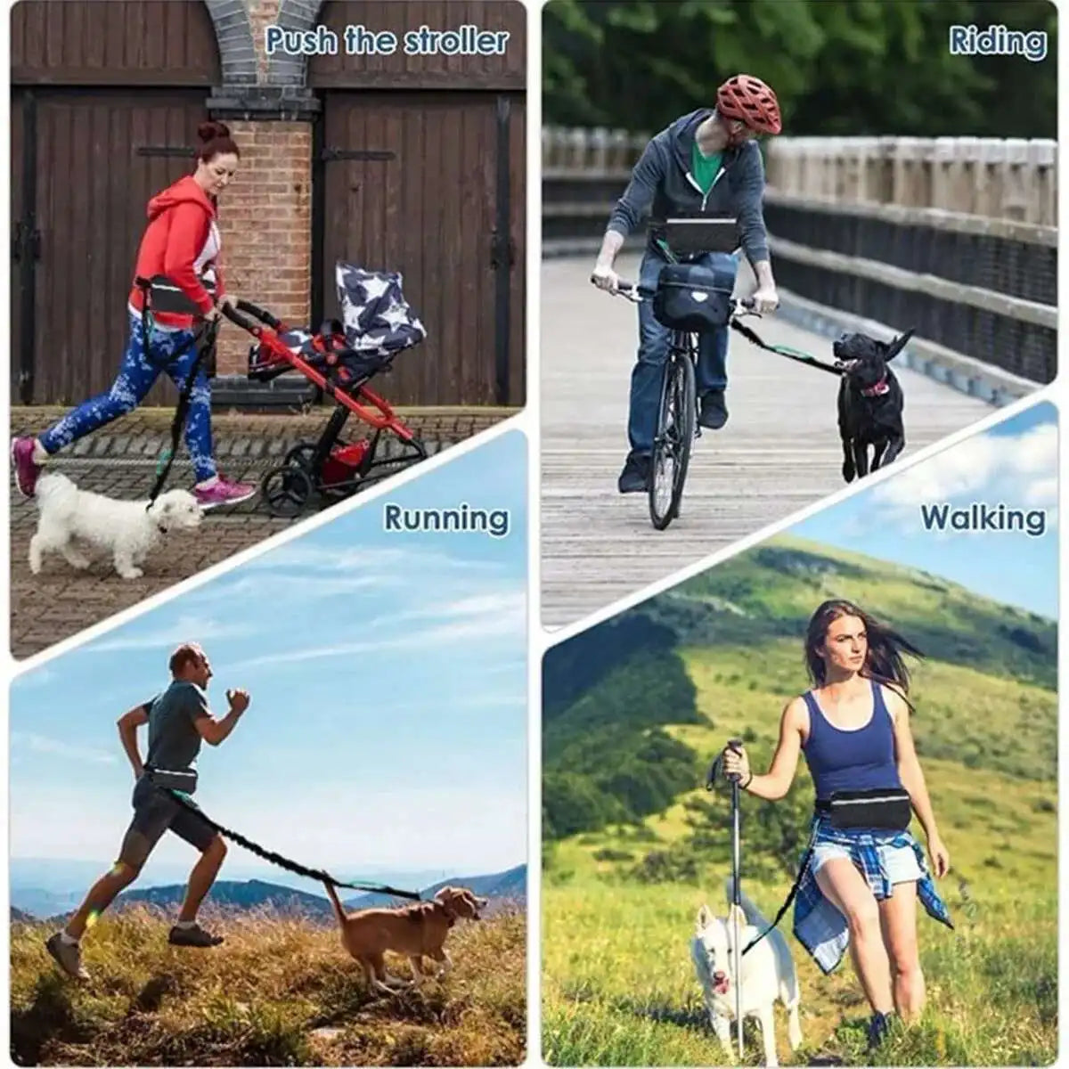 Hands-Free Dog Running Leash with Adjustable Waist Bag – Reflective & Shock-Absorbing Design - Ravar