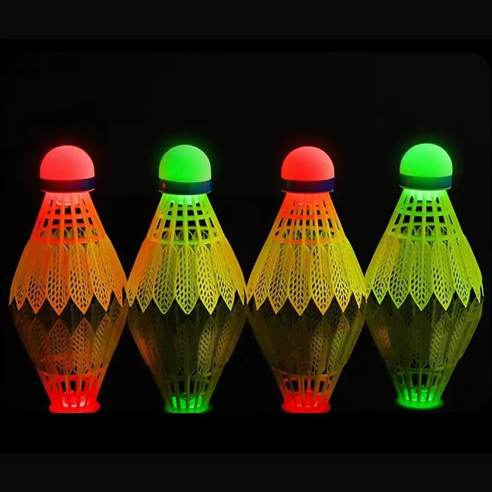 LED Glowing Badminton Shuttlecock Set (4-Pack) – Windproof, Durable, Night Play Ready - Ravar